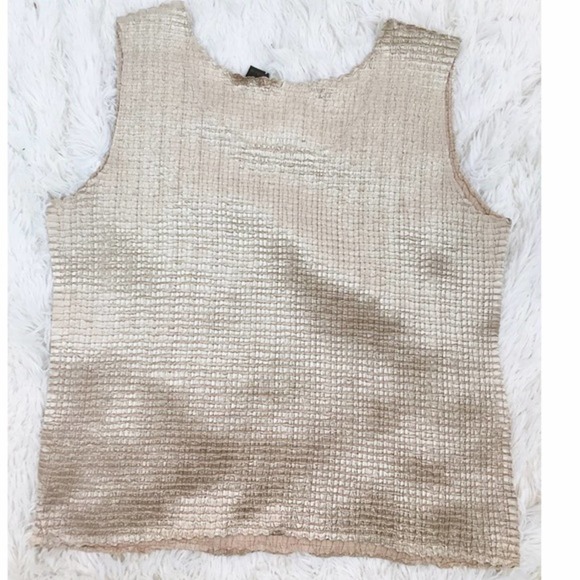 Champagne texture sleeveless Top - Picture 2 of 4